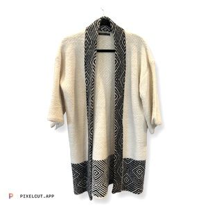 Anthropologie Off White and & Black Sweater Size One Fits All